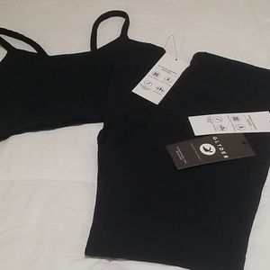 Glyder black ribbed workout outfit